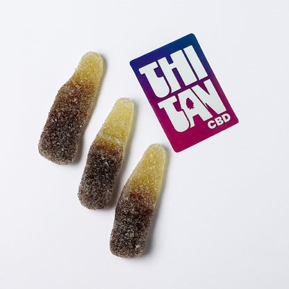 Gummies THC en forme de bouteille de Coca Cola goût coca
